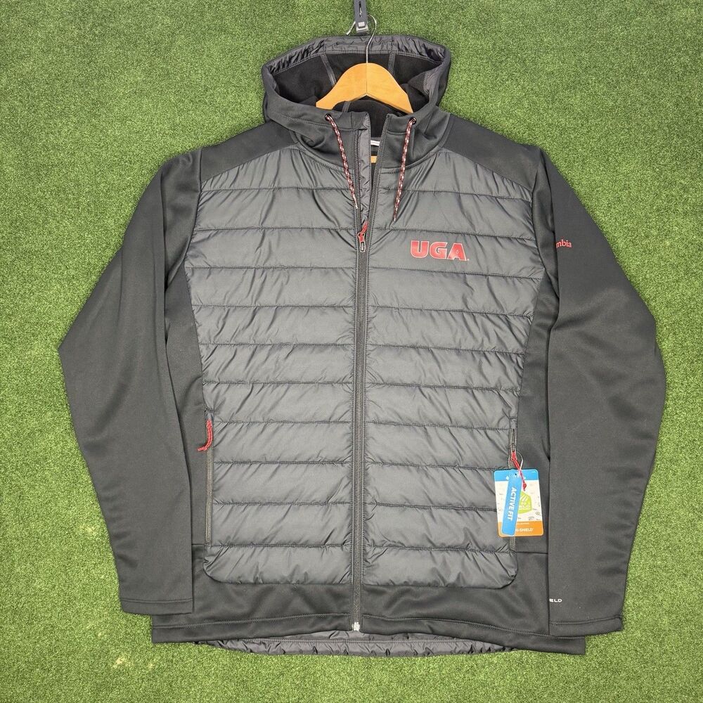 Sz XL Columbia Georgia Bulldogs UGA Out-Shield Hybrid Full-Zip Hoodie Men's